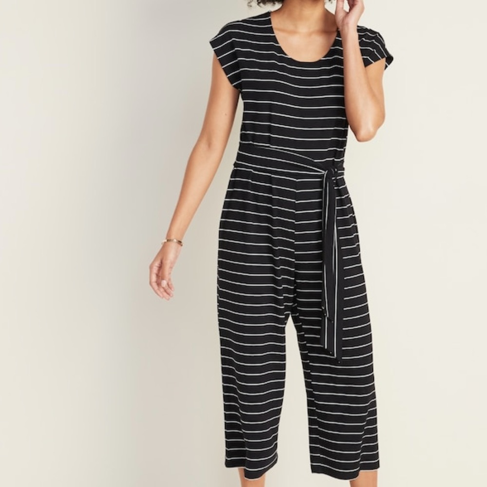 Tie belt jumpsuit